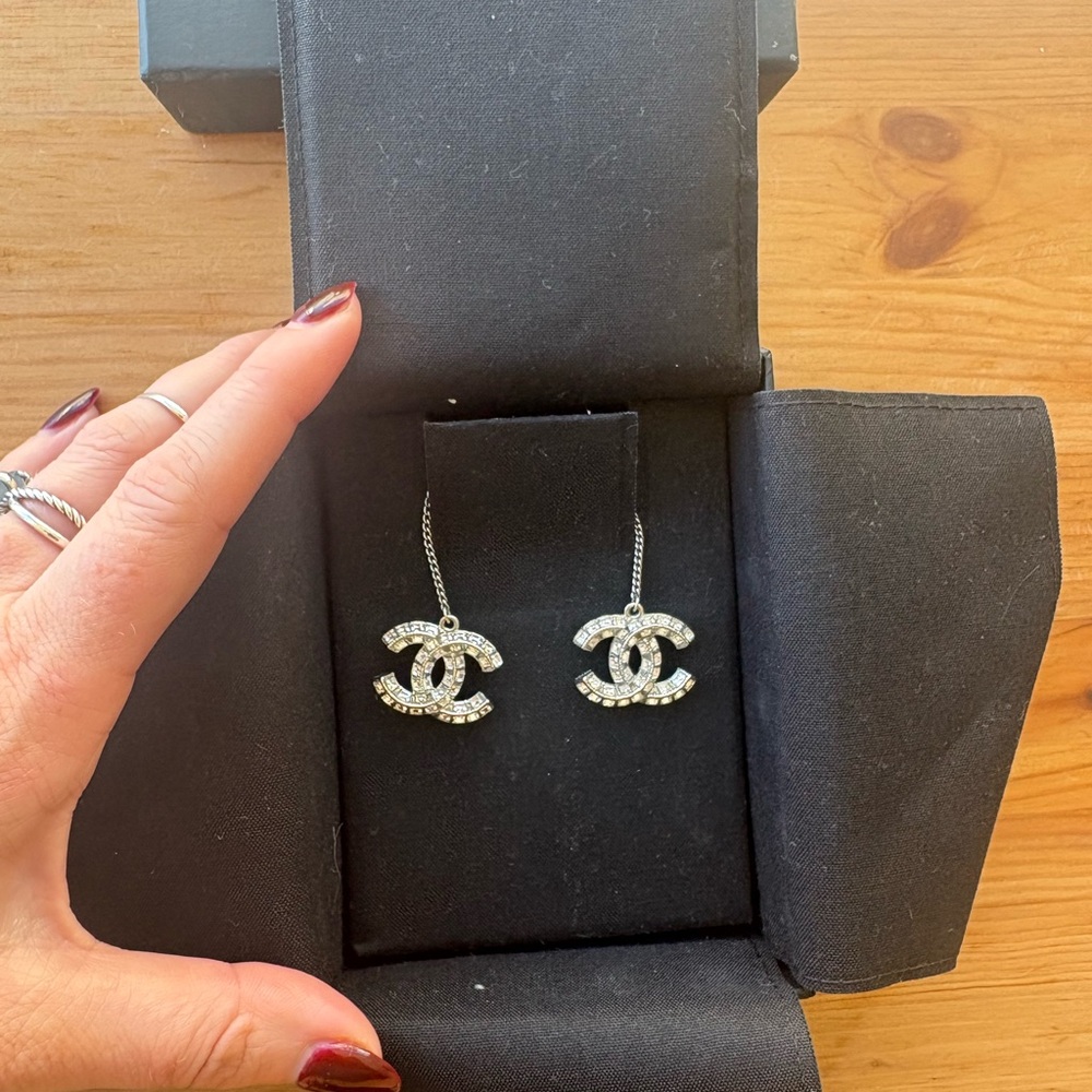 Elegant Silver Crystal Earrings